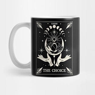 Mystic tarot card celestial design, The Choice tarot in ivory Mug